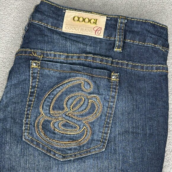 Coogi Jeans Womens 18W Bootcut Stretch Denim Gold Embroidered Pockets Y2K Retro - Picture 1 of 16